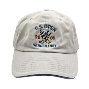 US Open 2006 Golf Hat Strap Back Beige Adjustable Winged Foot Tournament USA Cap